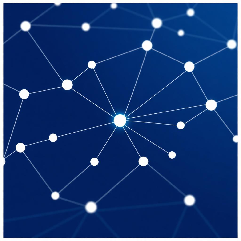 Abstract network of connected nodes representing systems integration